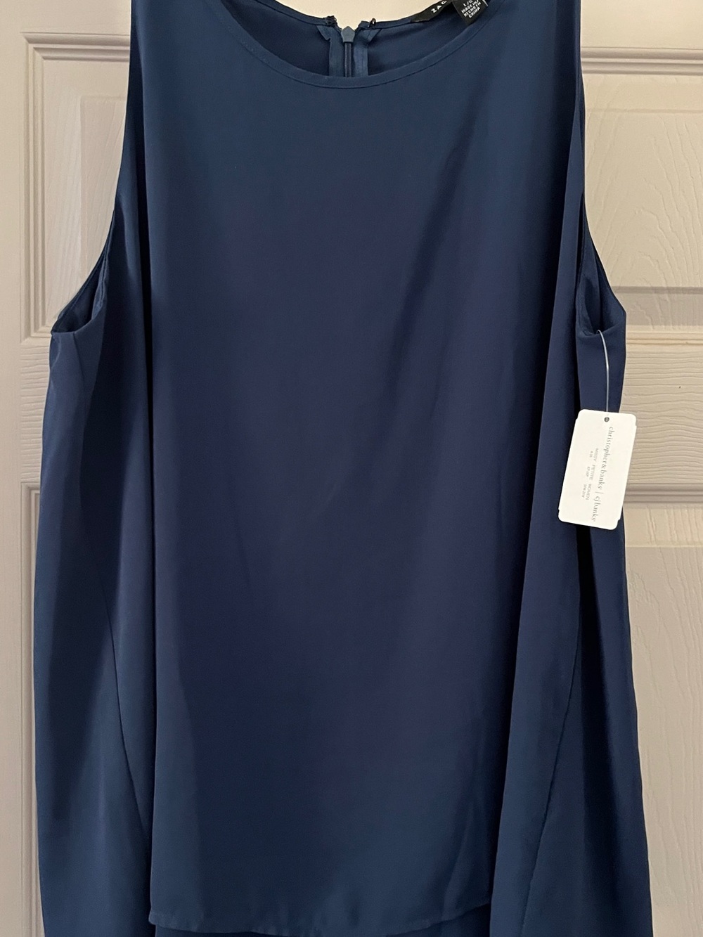 Zac & Rachel Navy Sleeveless Top size L, NWT